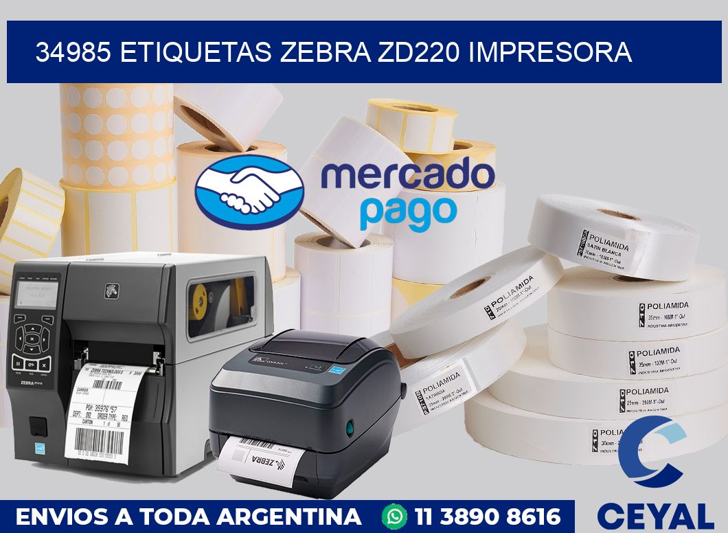 34985 etiquetas Zebra zd220 impresora