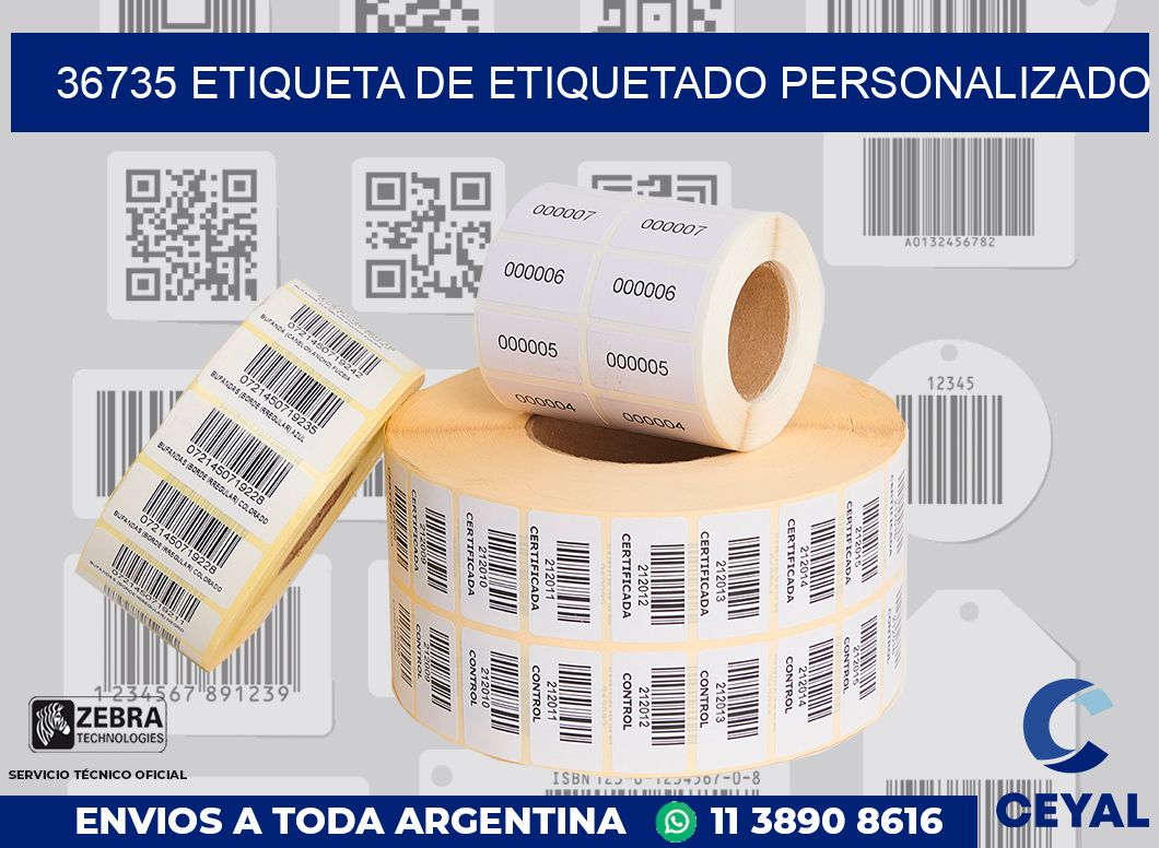 36735 Etiqueta de etiquetado personalizado