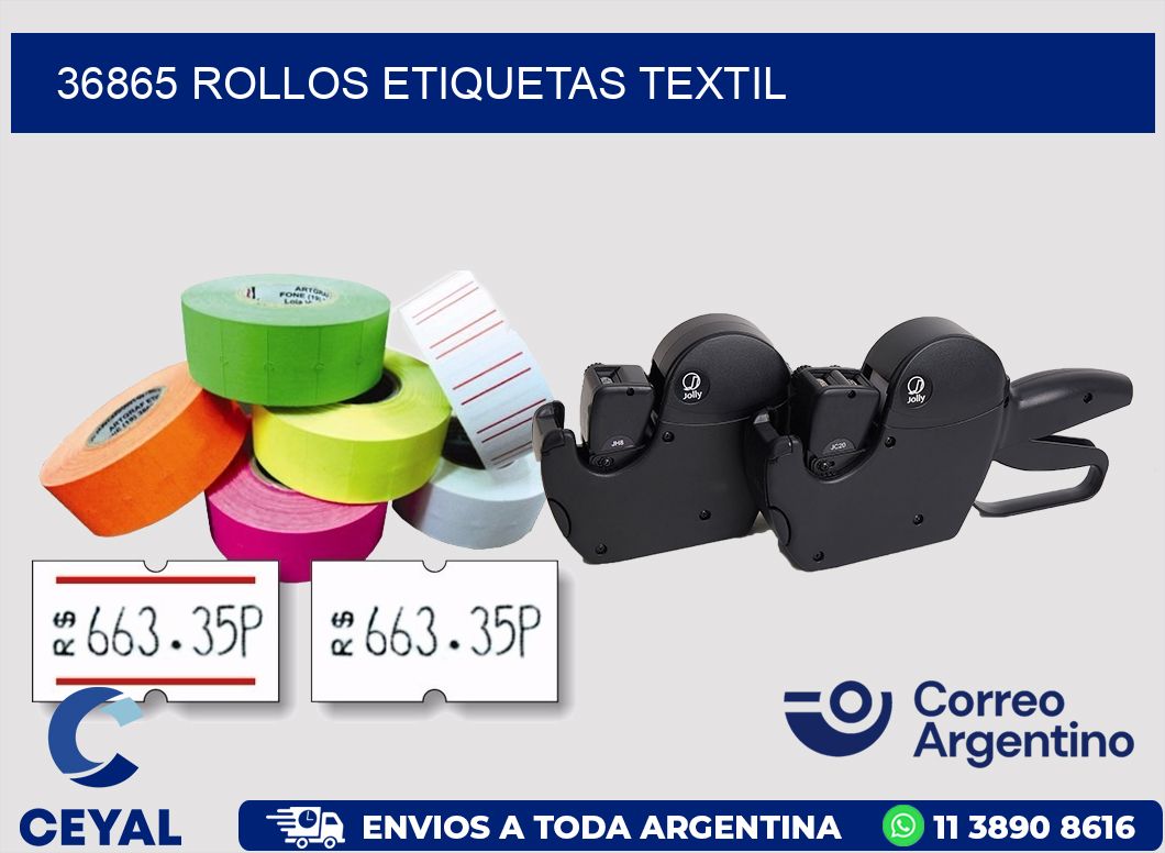 36865 rollos etiquetas textil