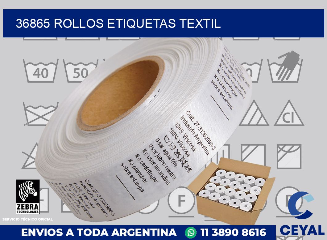 36865 rollos etiquetas textil