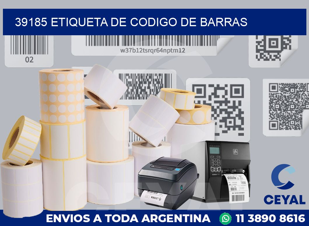 39185 Etiqueta de codigo de barras