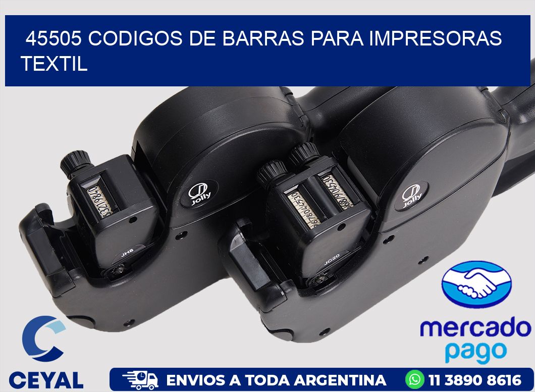 45505 codigos de barras para impresoras textil