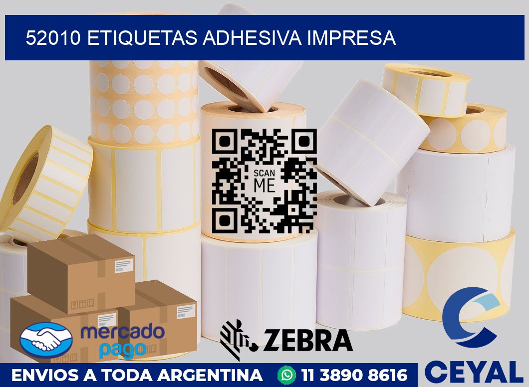52010 etiquetas adhesiva impresa