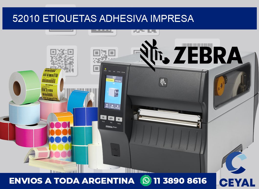 52010 etiquetas adhesiva impresa