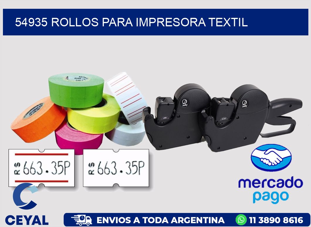 54935 rollos para impresora textil