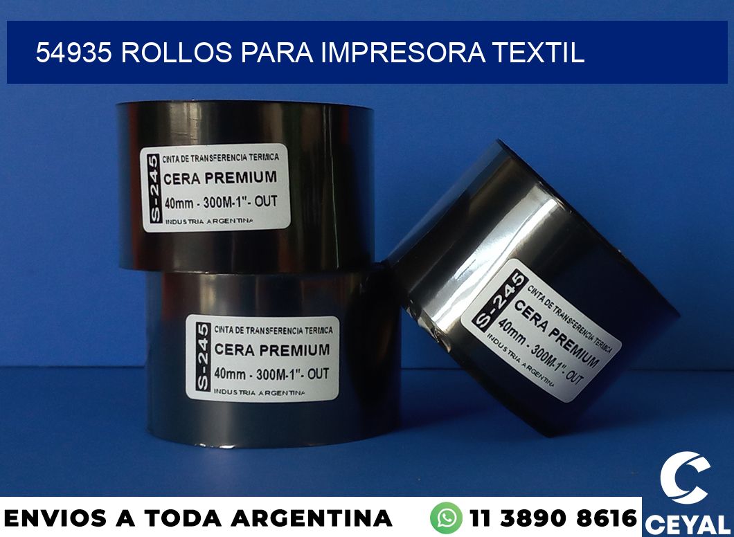 54935 rollos para impresora textil