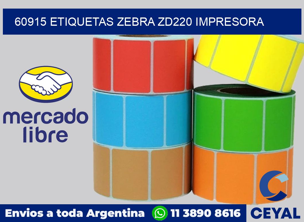60915 etiquetas Zebra zd220 impresora