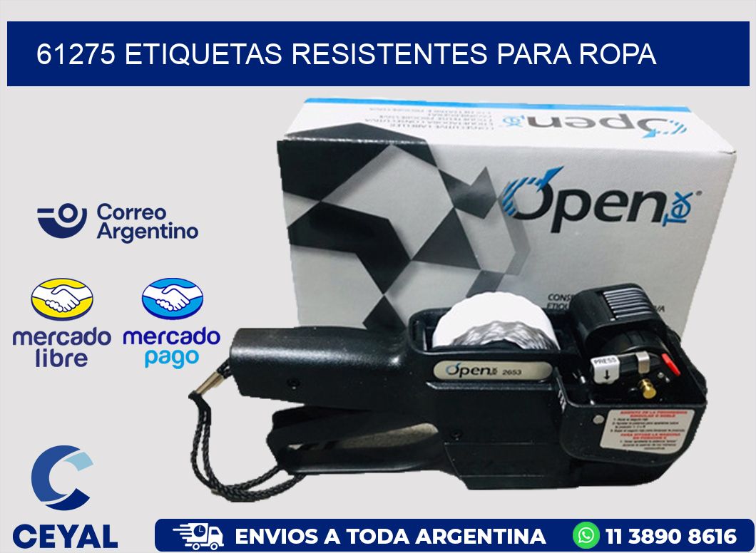 61275 Etiquetas resistentes para Ropa