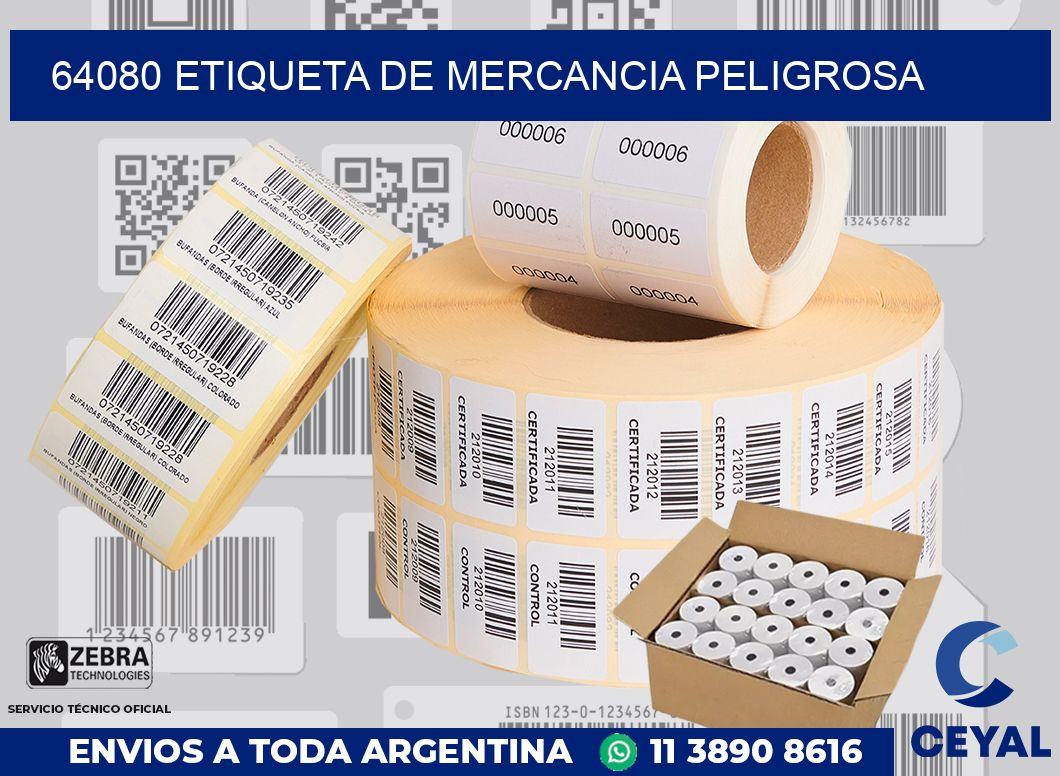 64080 Etiqueta de mercancia peligrosa