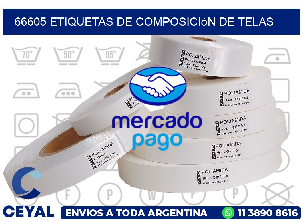 66605 Etiquetas de composición de Telas