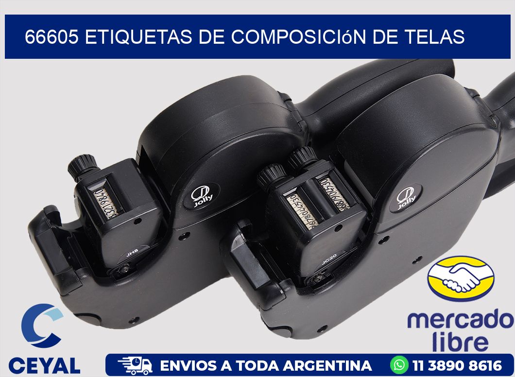 66605 Etiquetas de composición de Telas