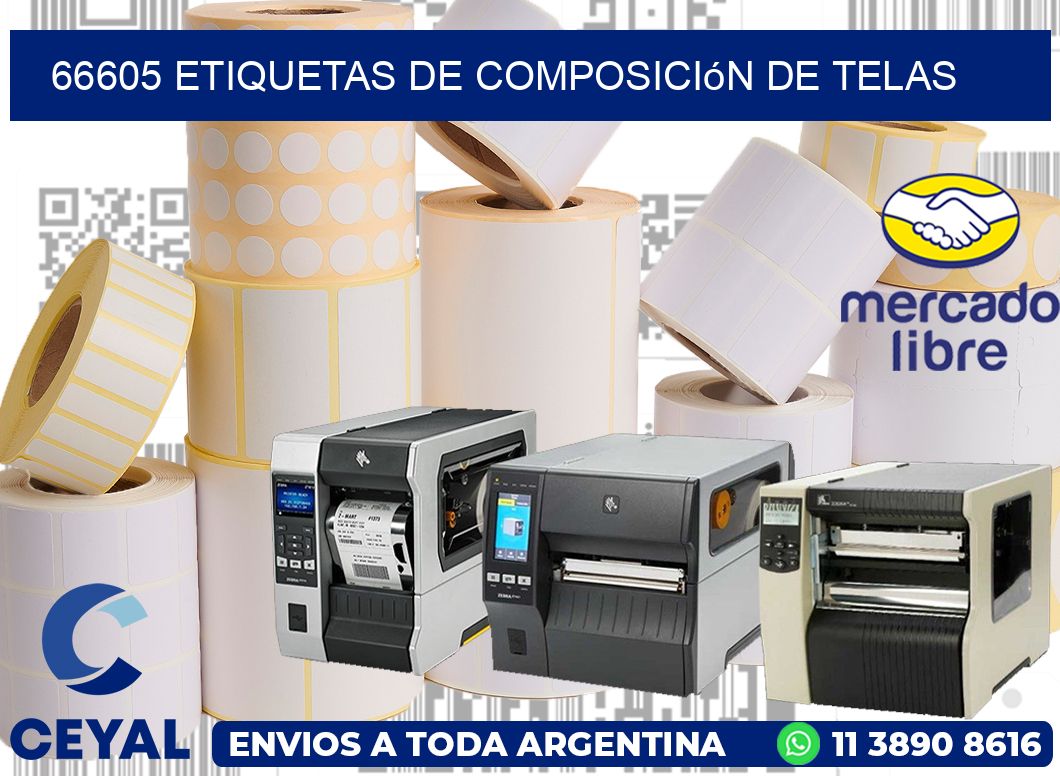 66605 Etiquetas de composición de Telas