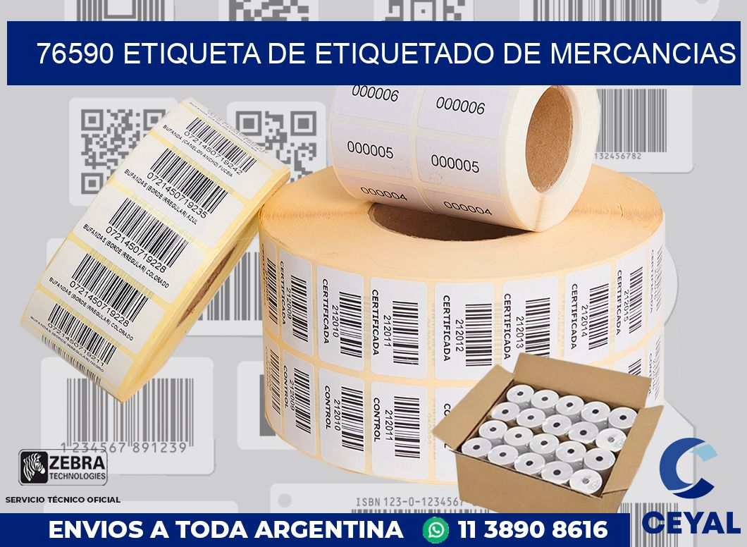 76590 Etiqueta de etiquetado de mercancias