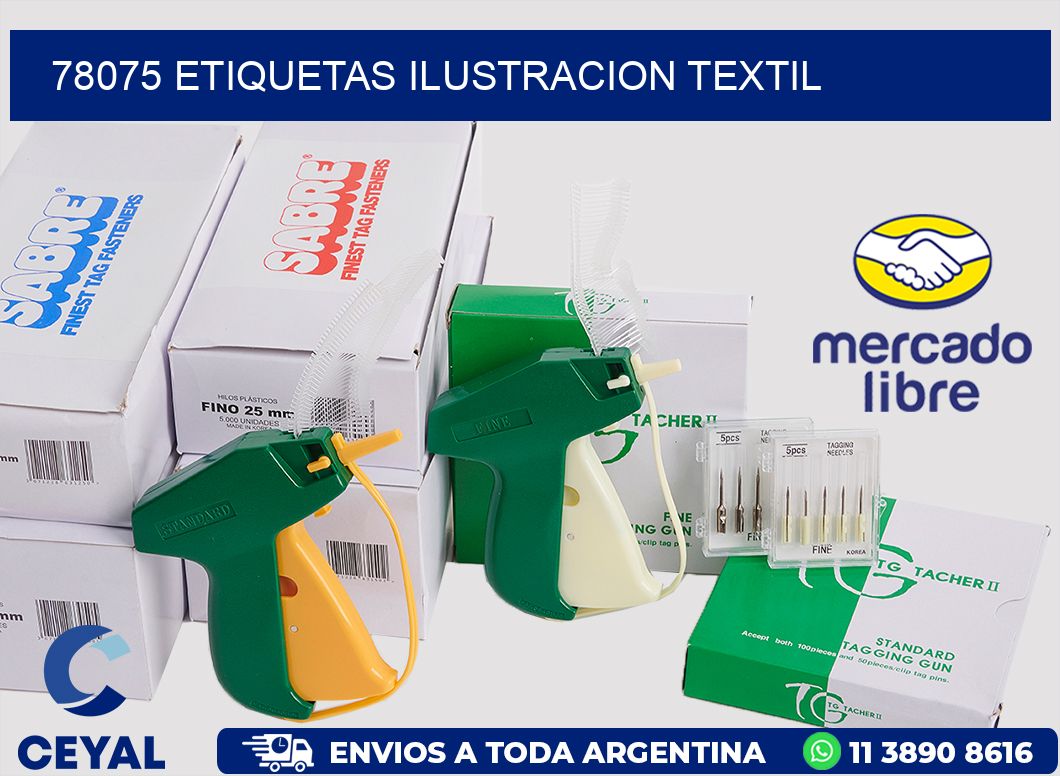 78075 etiquetas ilustracion textil