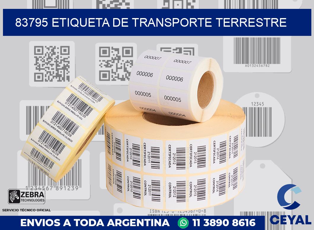 83795 Etiqueta de transporte terrestre