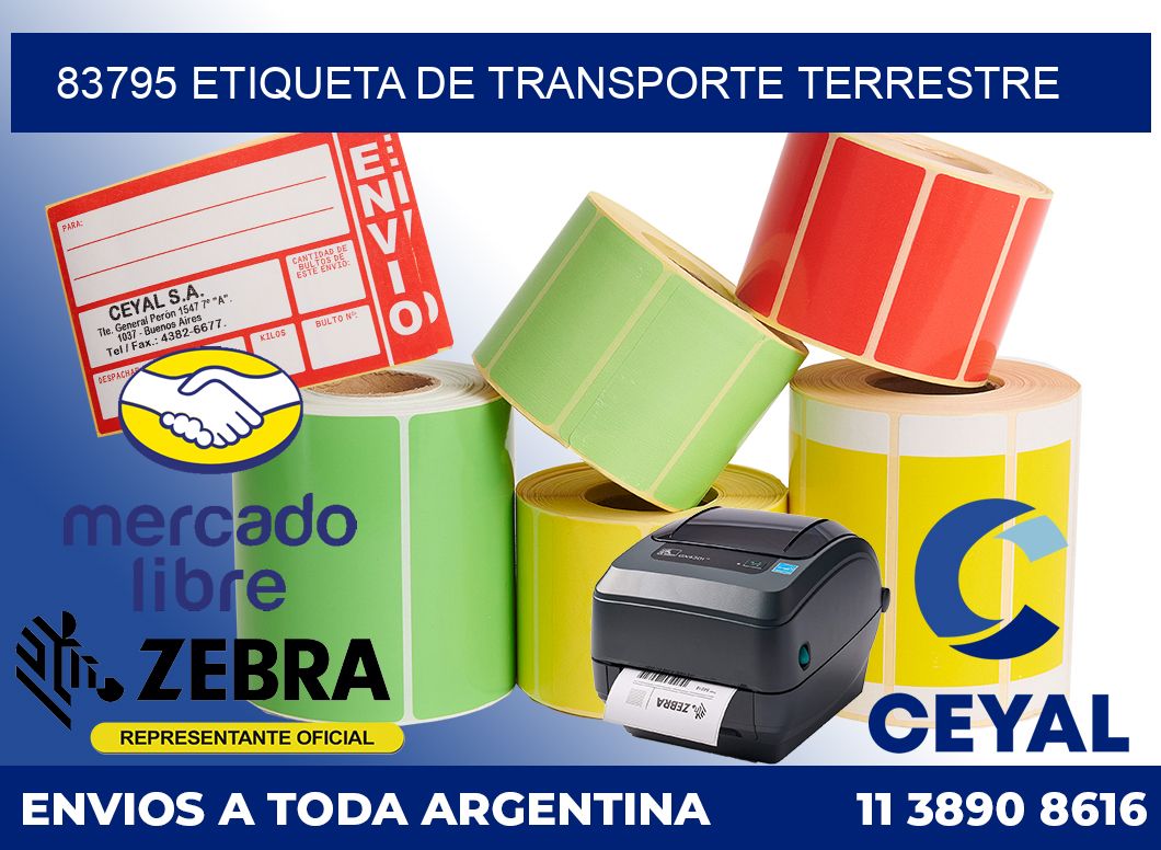 83795 Etiqueta de transporte terrestre