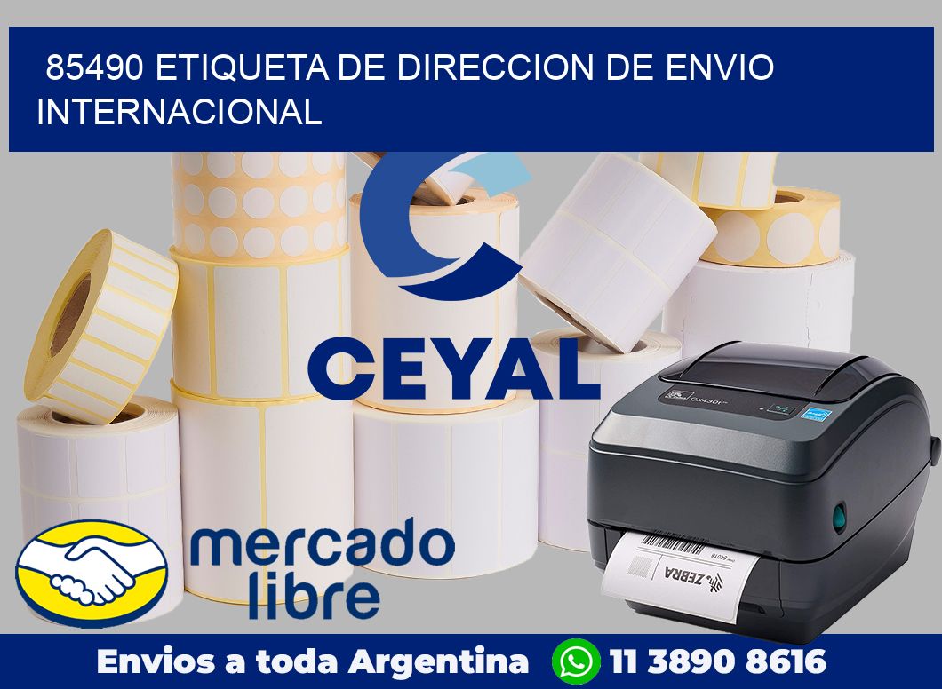 85490 Etiqueta de direccion de envio internacional