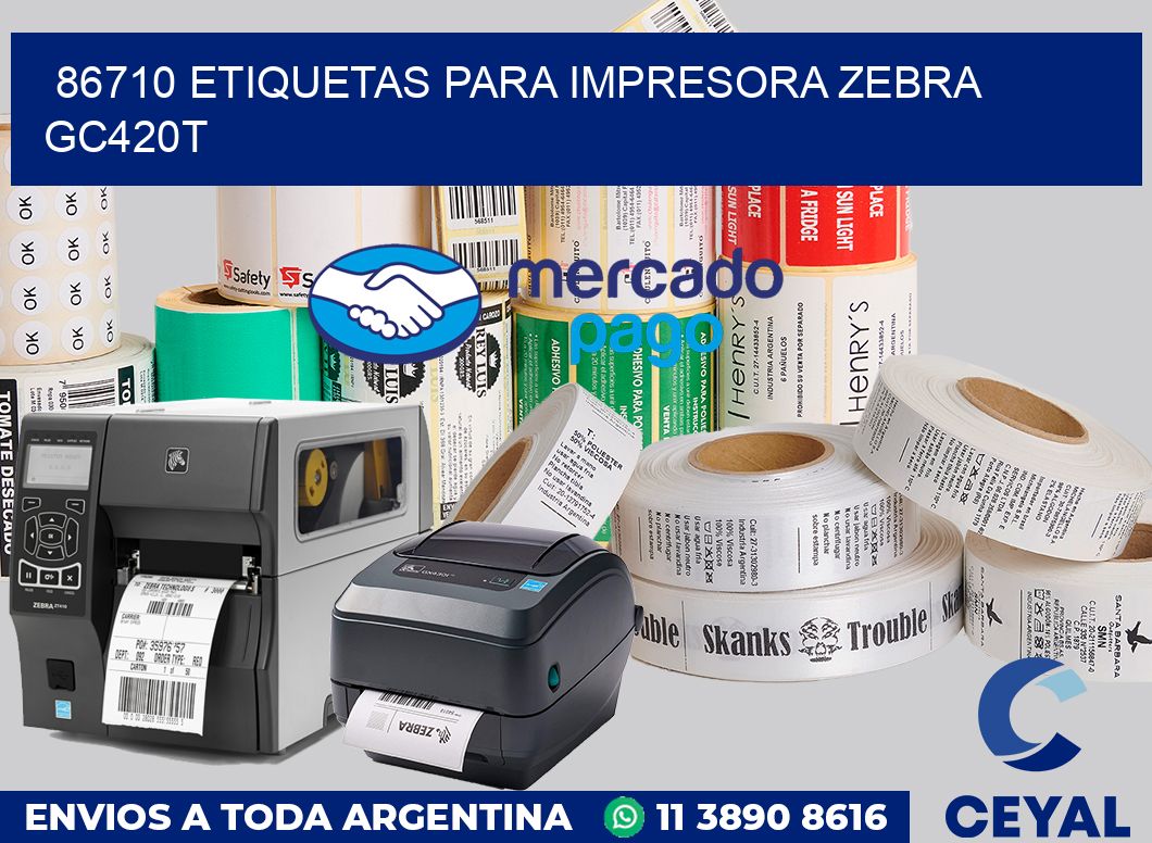 86710 etiquetas para impresora zebra GC420T