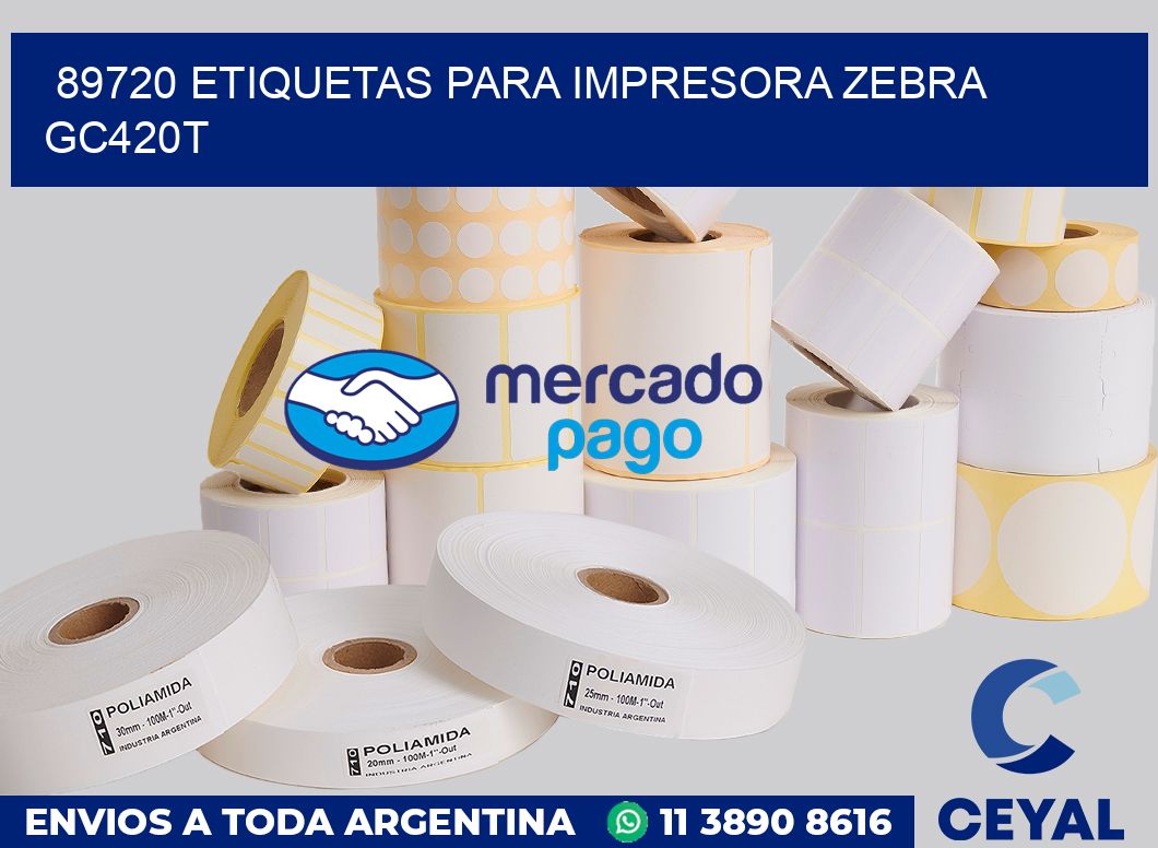 89720 etiquetas para impresora zebra GC420T