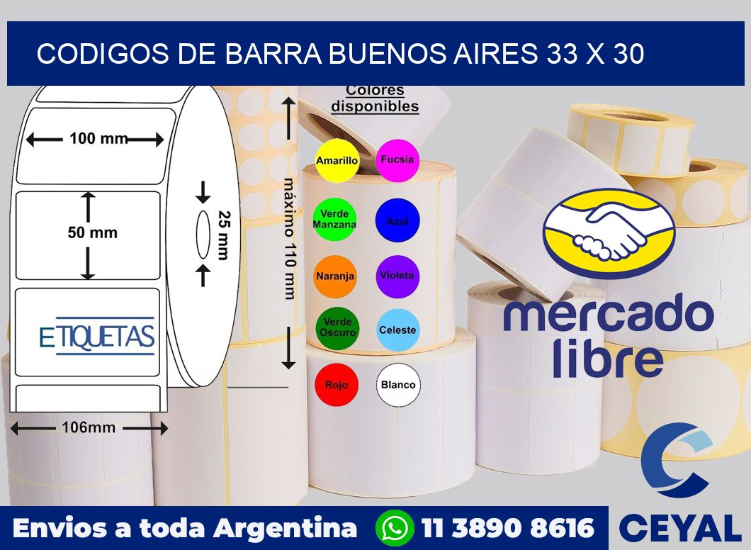 Codigos de barra Buenos Aires 33 x 30