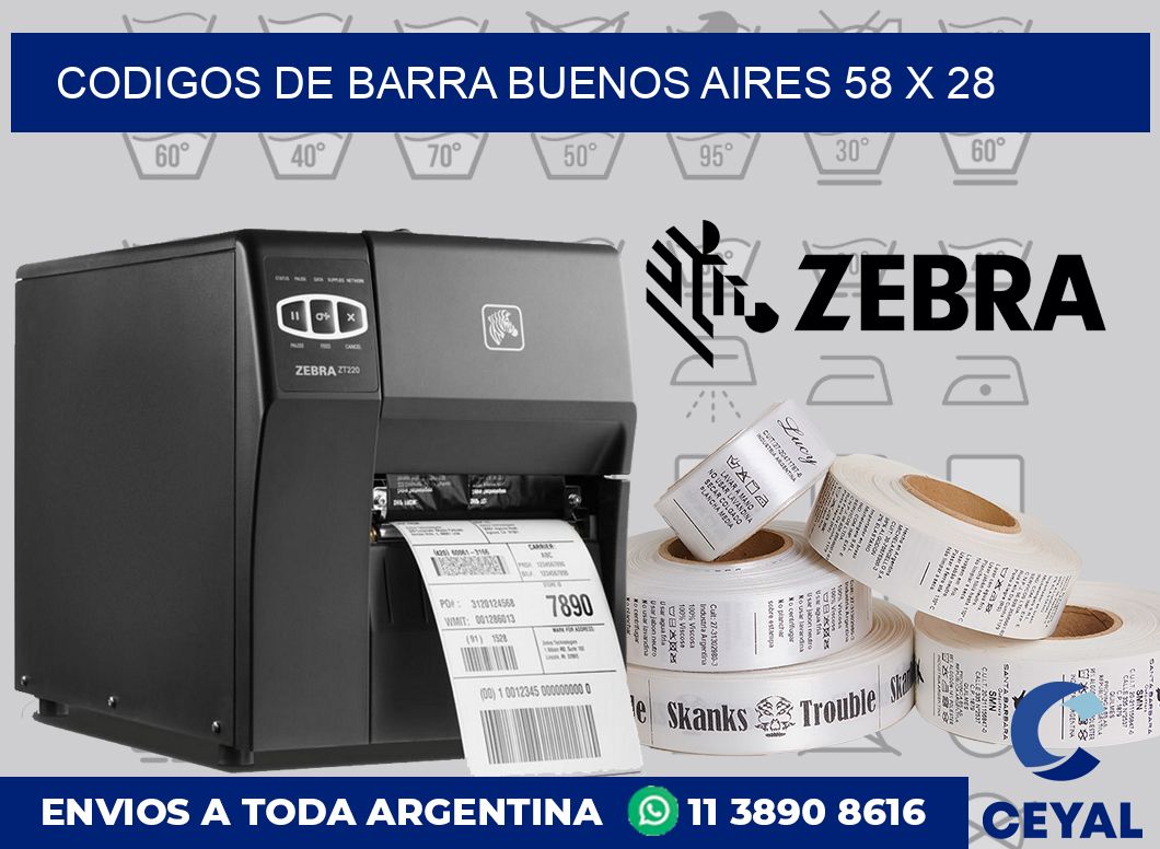 Codigos de barra Buenos Aires 58 x 28