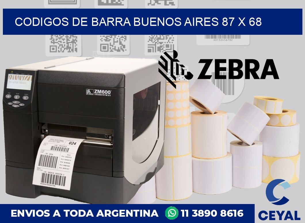 Codigos de barra Buenos Aires 87 x 68