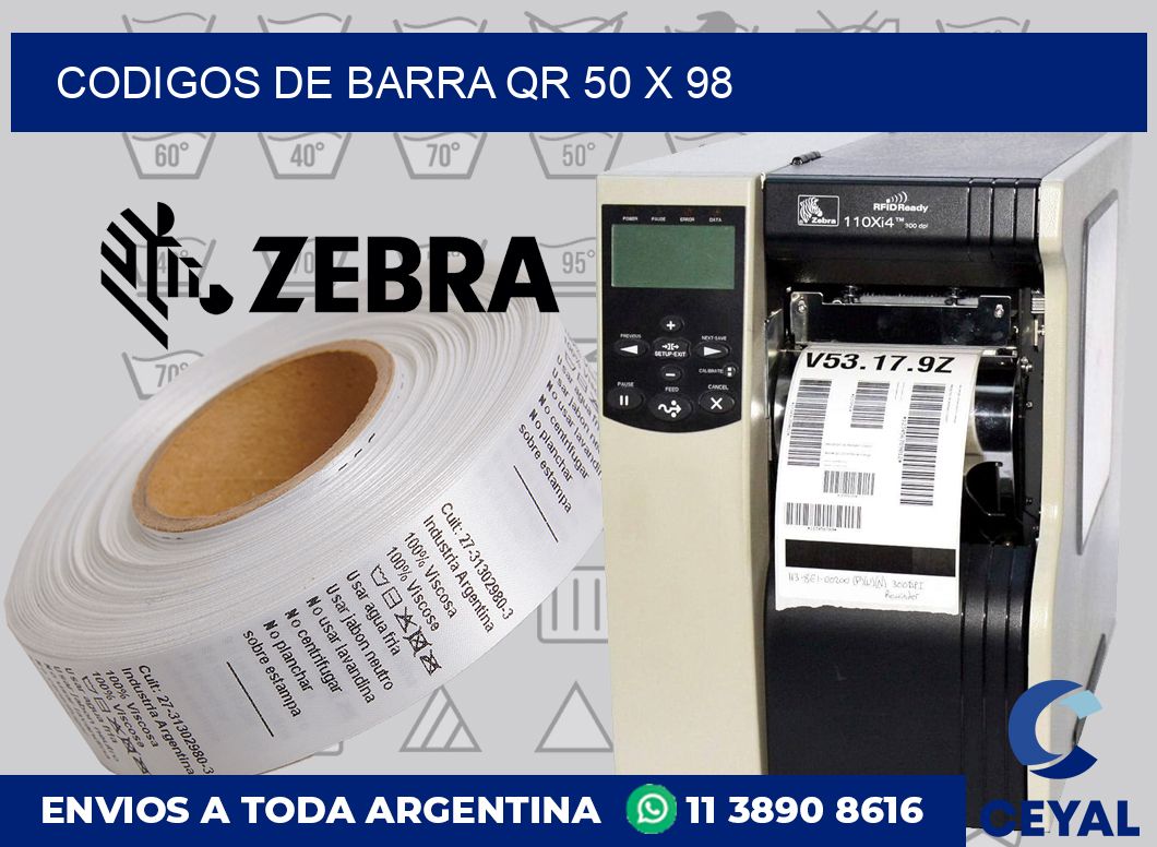 Codigos de barra QR 50 x 98