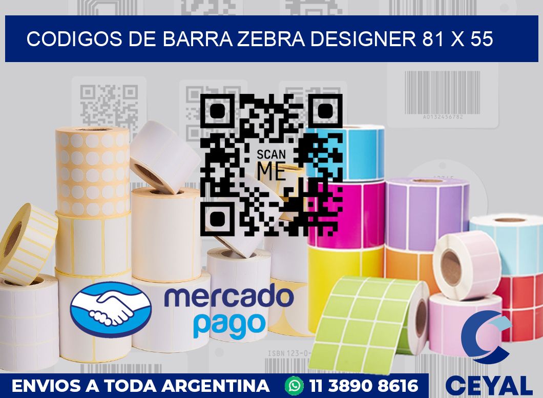 Codigos de barra Zebra designer 81 x 55