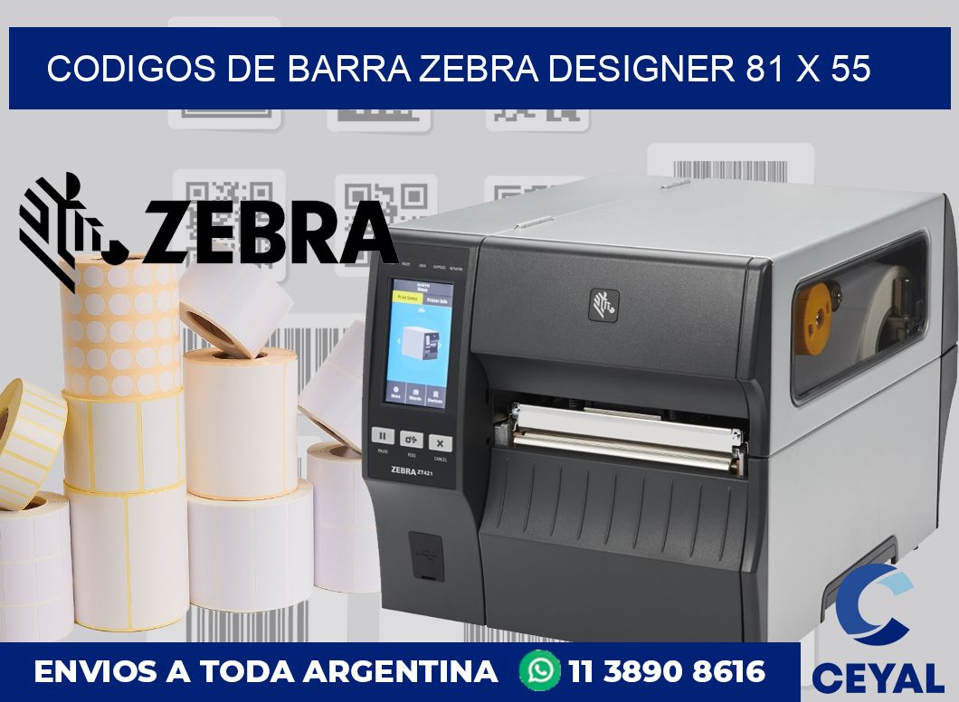 Codigos de barra Zebra designer 81 x 55
