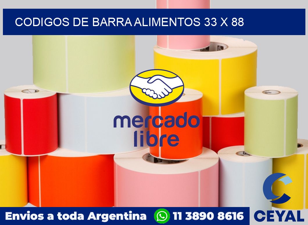 Codigos de barra alimentos 33 x 88