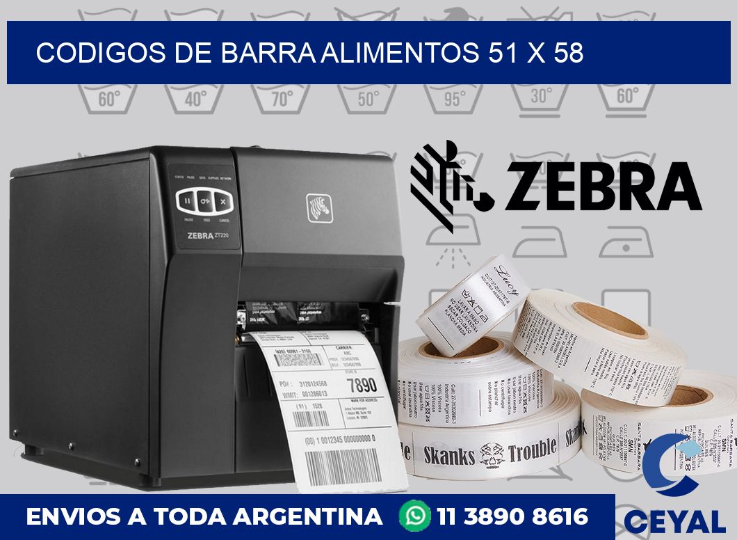 Codigos de barra alimentos 51 x 58