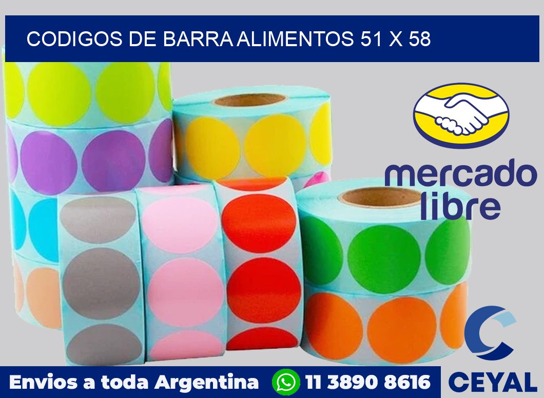 Codigos de barra alimentos 51 x 58
