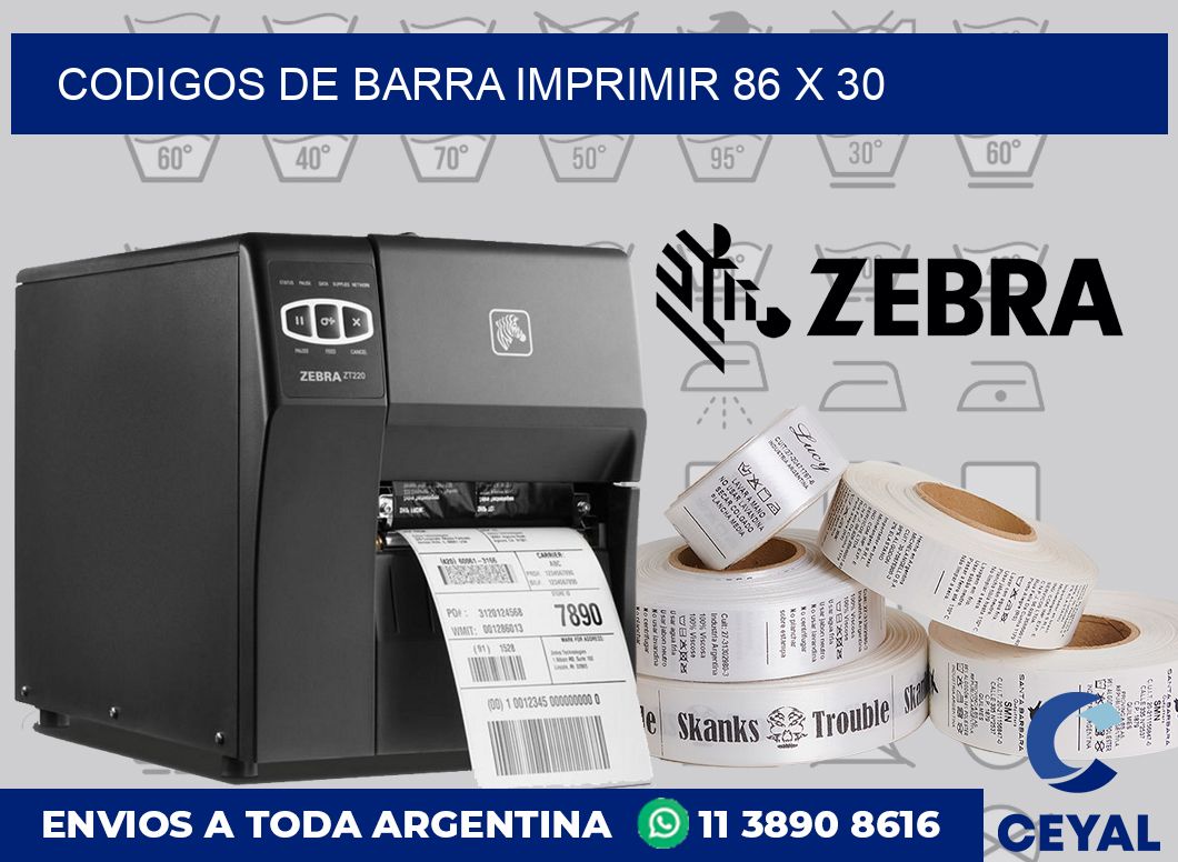Codigos de barra imprimir 86 x 30