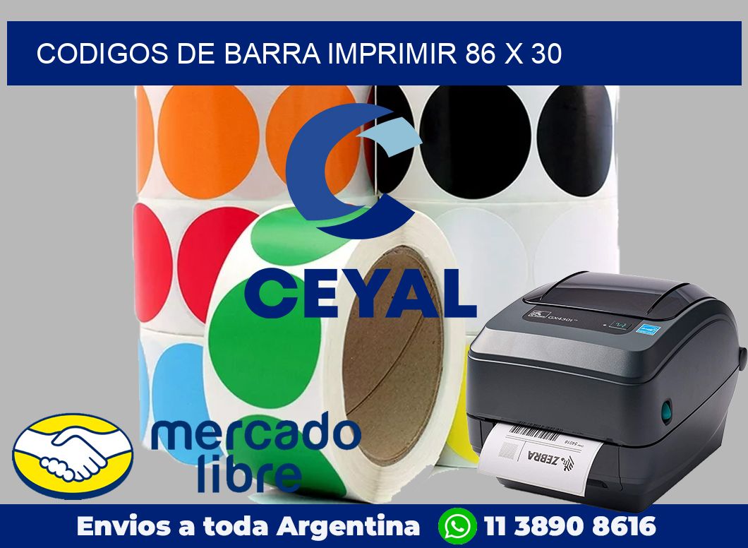 Codigos de barra imprimir 86 x 30