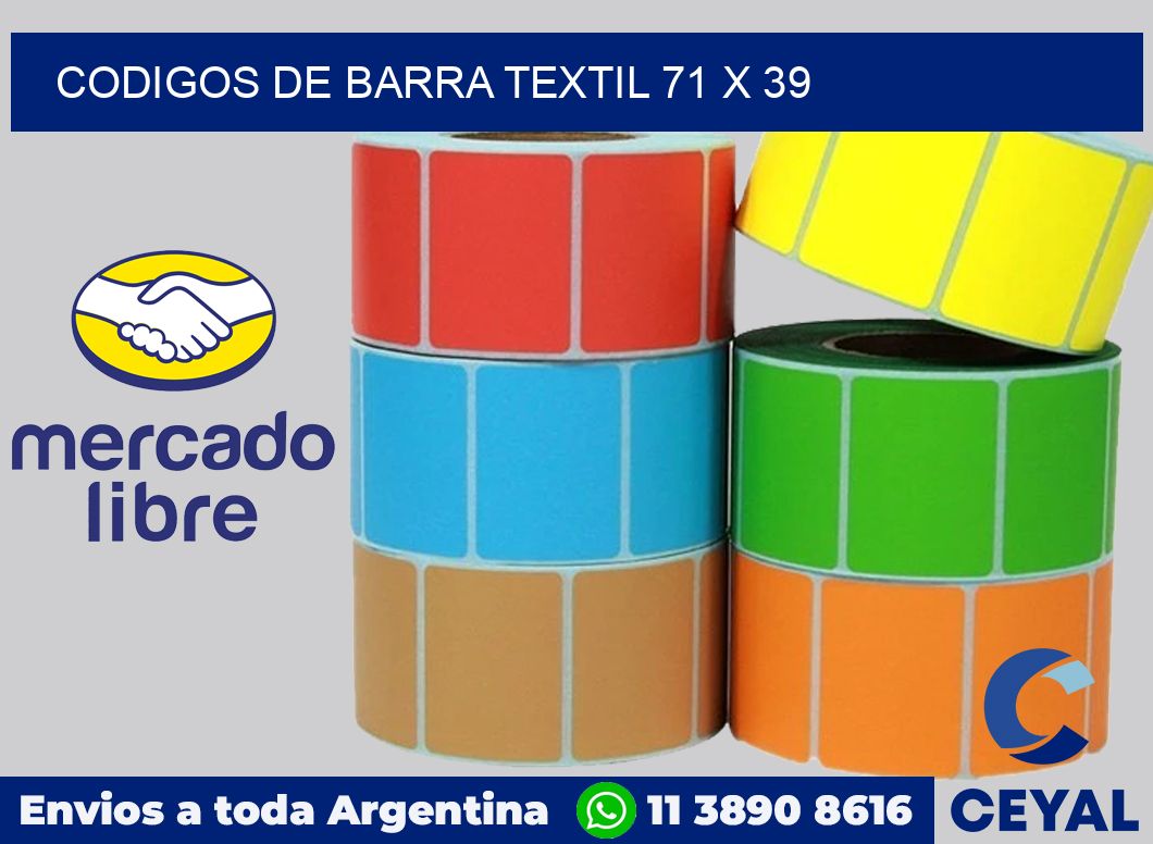 Codigos de barra textil 71 x 39