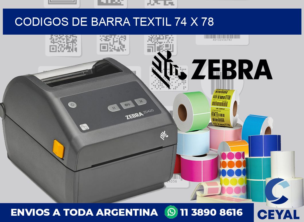 Codigos de barra textil 74 x 78