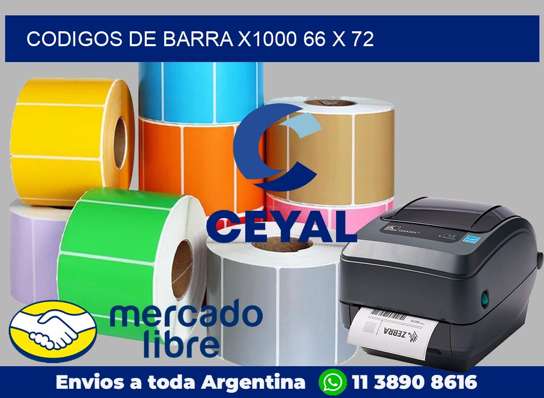 Codigos de barra x1000 66 x 72