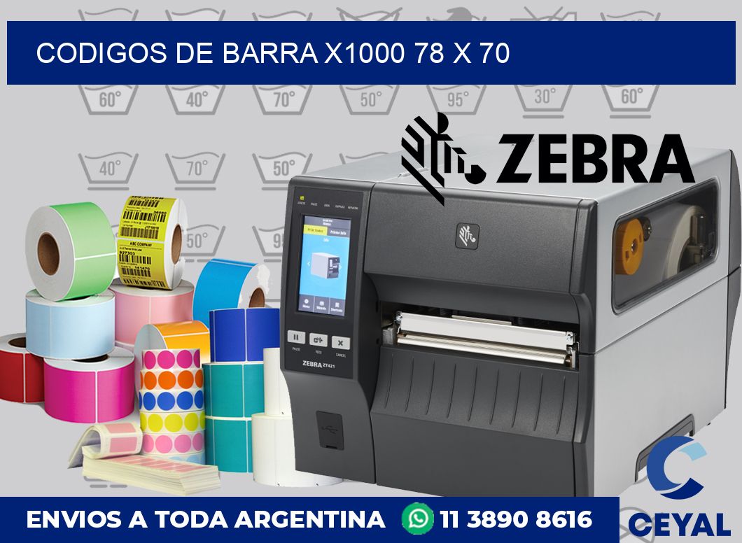 Codigos de barra x1000 78 x 70