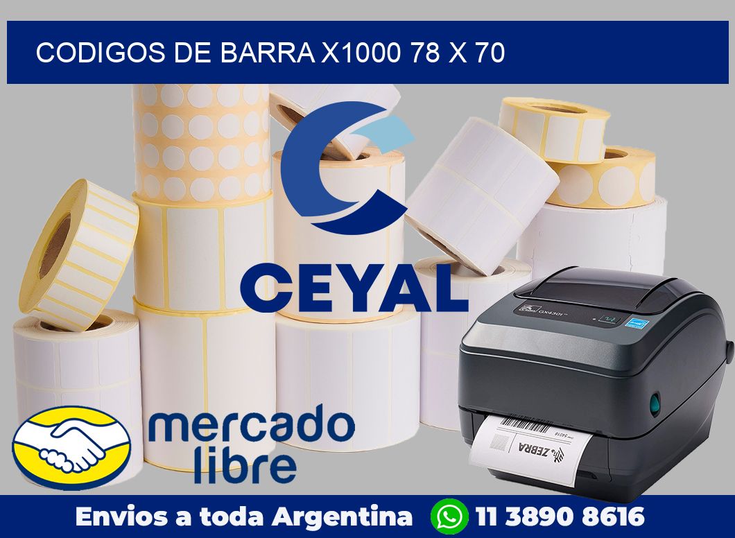 Codigos de barra x1000 78 x 70