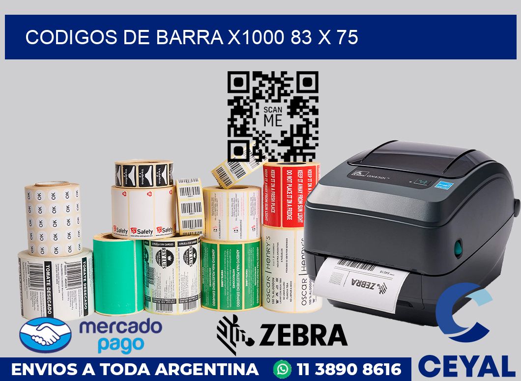 Codigos de barra x1000 83 x 75