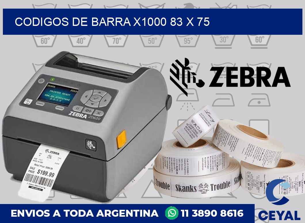 Codigos de barra x1000 83 x 75
