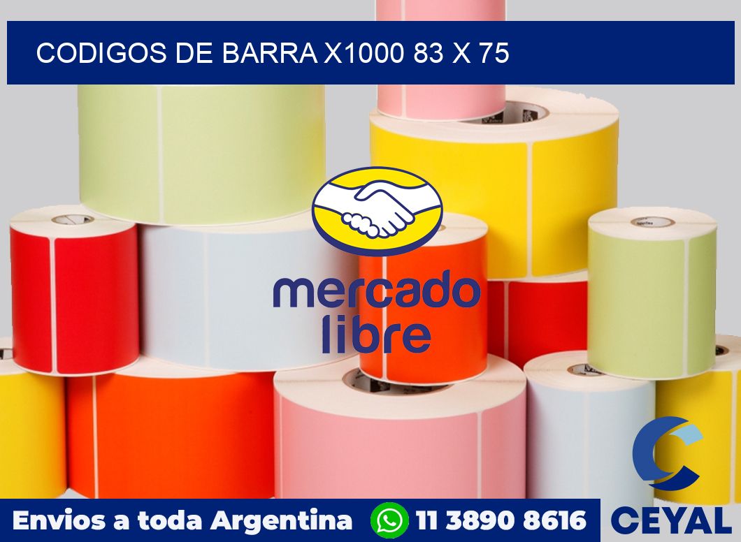 Codigos de barra x1000 83 x 75