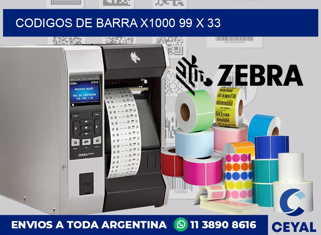 Codigos de barra x1000 99 x 33