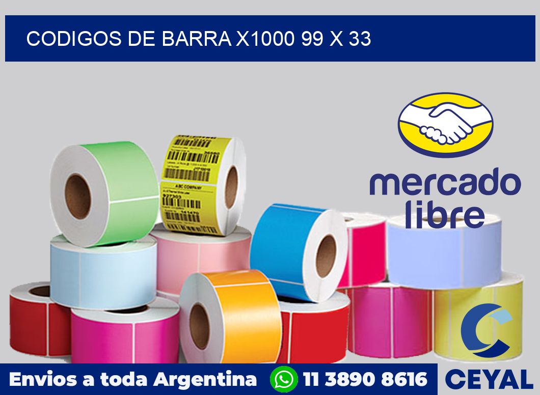 Codigos de barra x1000 99 x 33