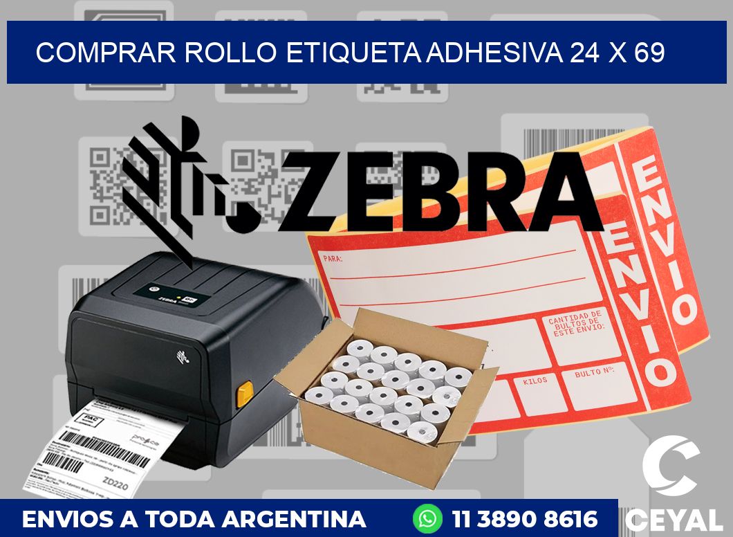 Comprar rollo etiqueta adhesiva 24 x 69