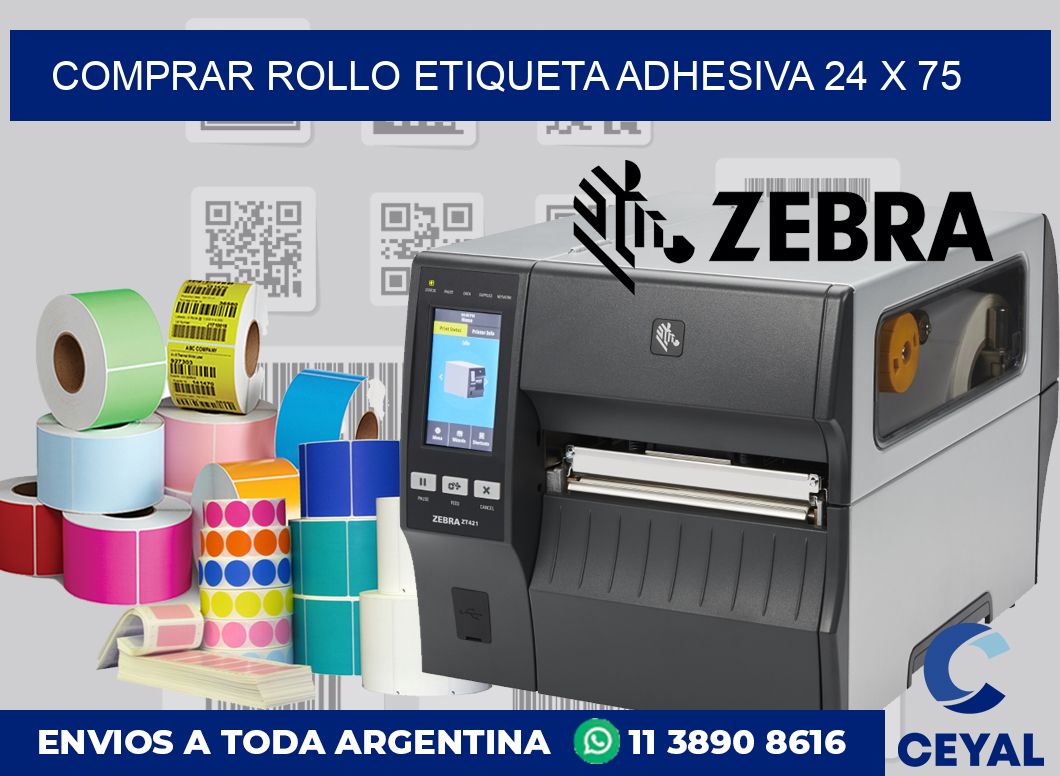 Comprar rollo etiqueta adhesiva 24 x 75