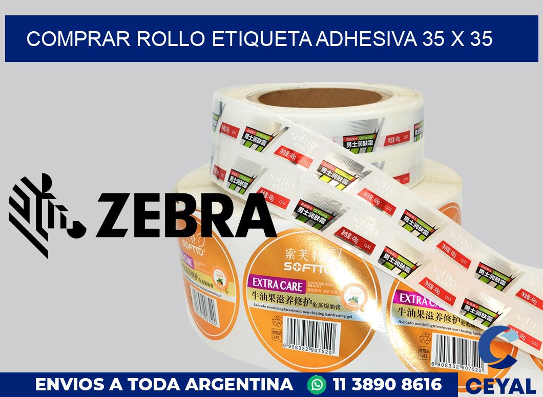 Comprar rollo etiqueta adhesiva 35 x 35