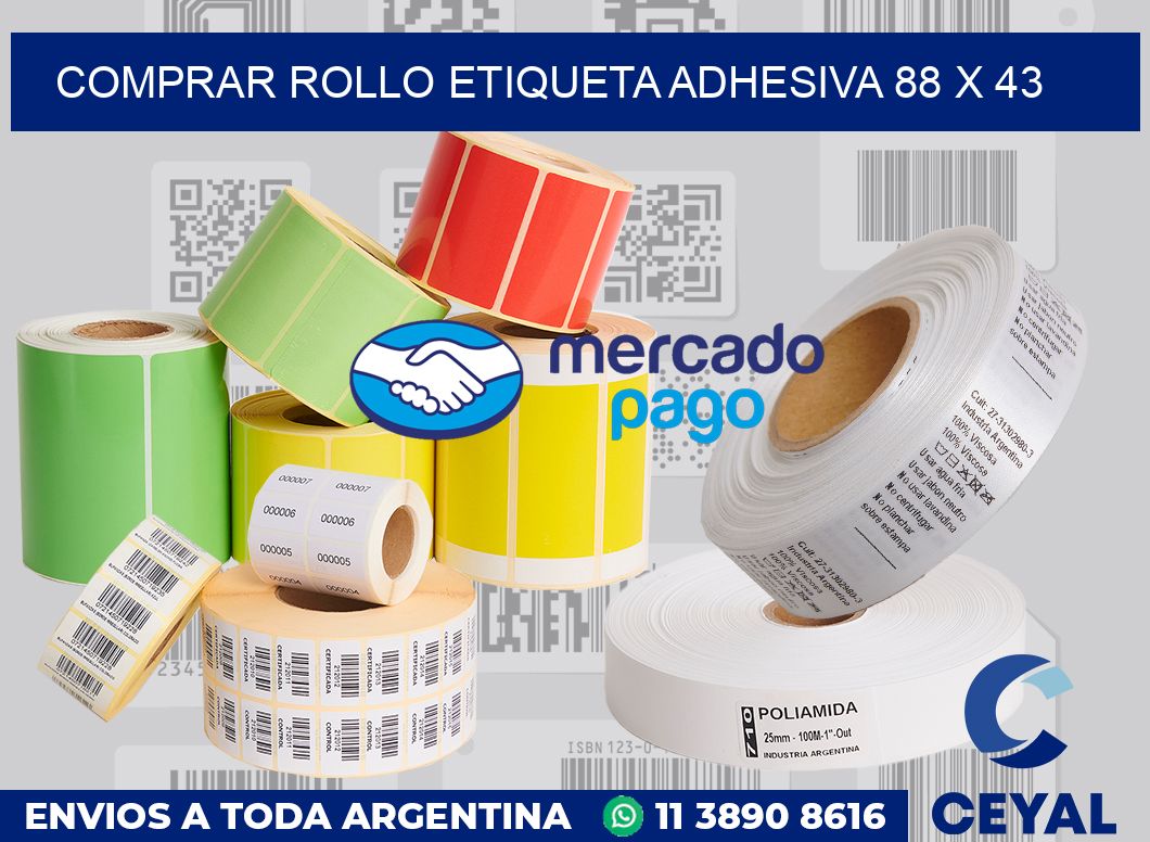 Comprar rollo etiqueta adhesiva 88 x 43