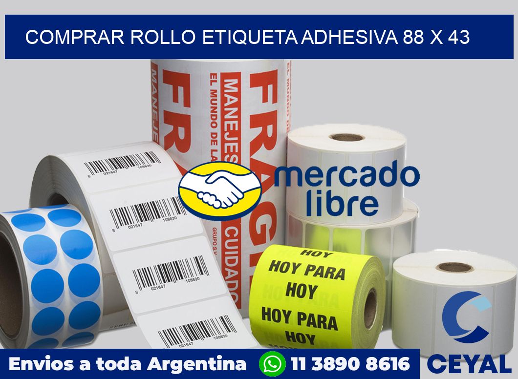 Comprar rollo etiqueta adhesiva 88 x 43