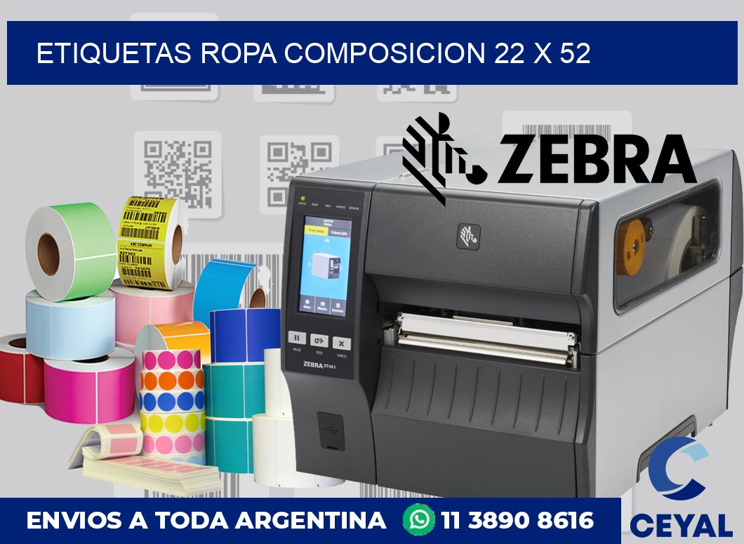 Etiquetas ropa composicion 22 x 52